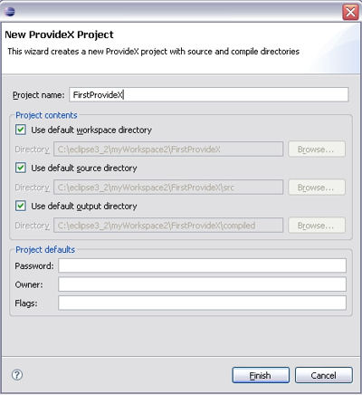 Eclipse Project Wizard Screenshot