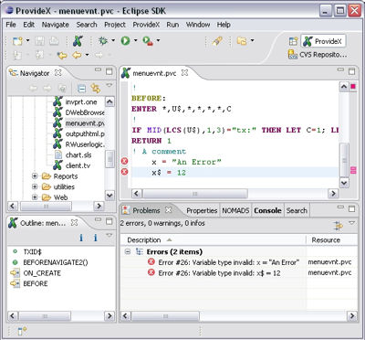 ProvideX Prospective Screenshot